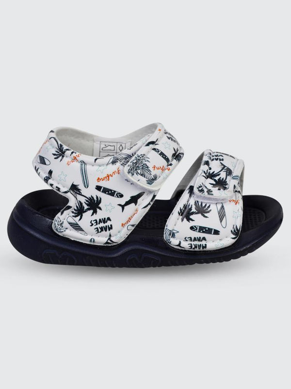 Civil Boys Palmiye Baskılı 20-24 Numara Sandalet - Beyaz