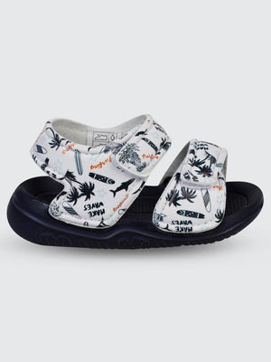 Civil Boys Palmiye Baskılı 20-24 Numara Sandalet - Beyaz