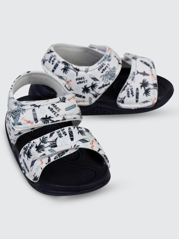 Civil Boys Palmiye Baskılı 20-24 Numara Sandalet - Beyaz