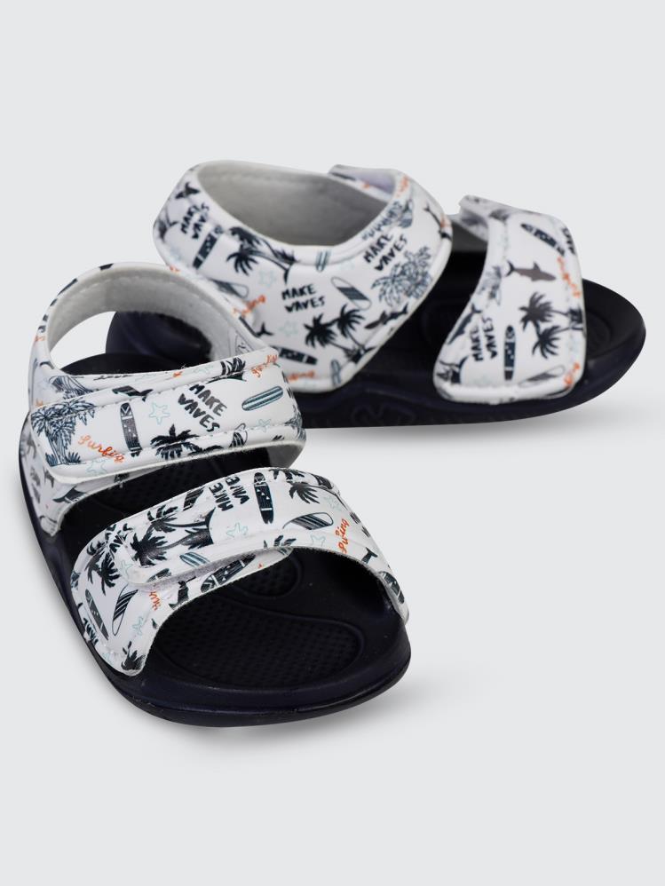 Civil Boys Palmiye Baskılı 20-24 Numara Sandalet - Beyaz