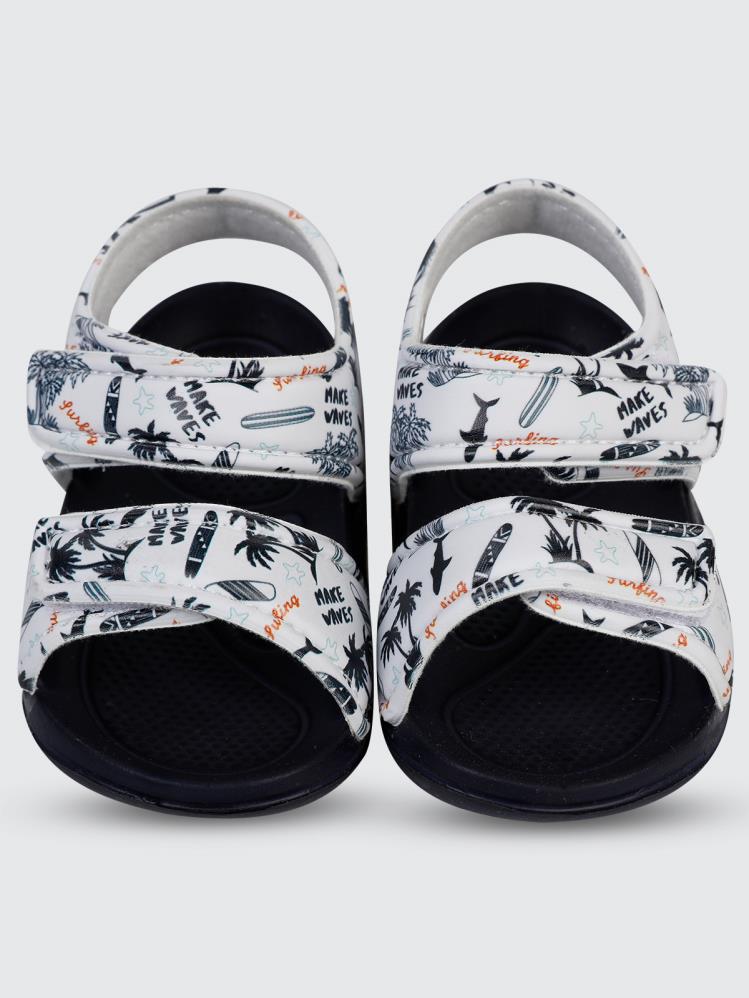 Civil Boys Palmiye Baskılı 20-24 Numara Sandalet - Beyaz