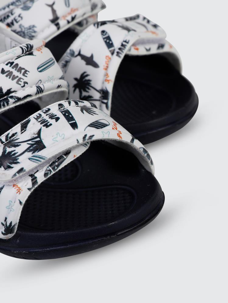 Civil Boys Palmiye Baskılı 20-24 Numara Sandalet - Beyaz