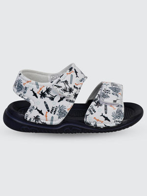 Civil Boys Palmiye Baskılı 26-30 Numara Sandalet - Beyaz