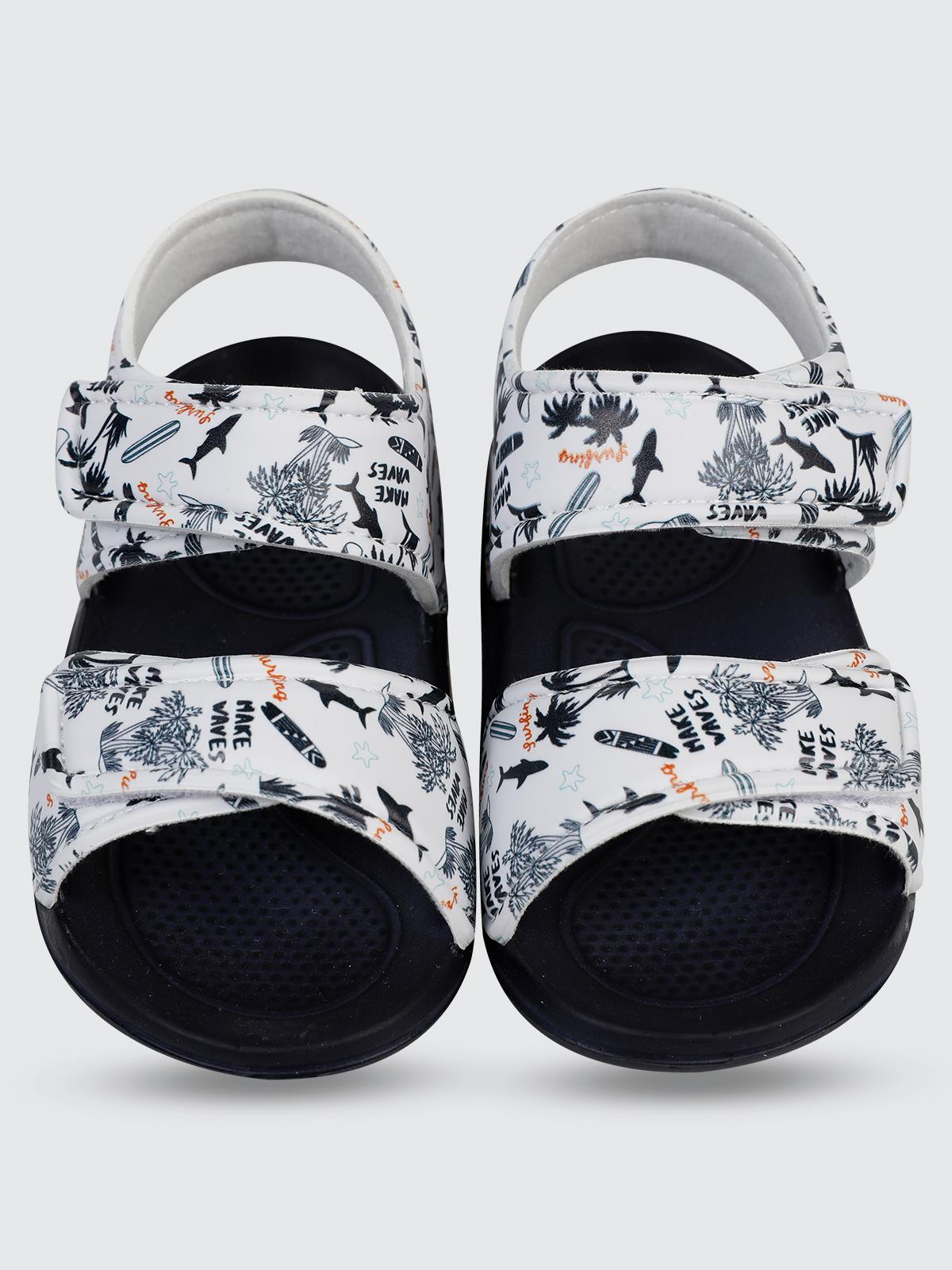 Civil Boys Palmiye Baskılı 26-30 Numara Sandalet - Beyaz