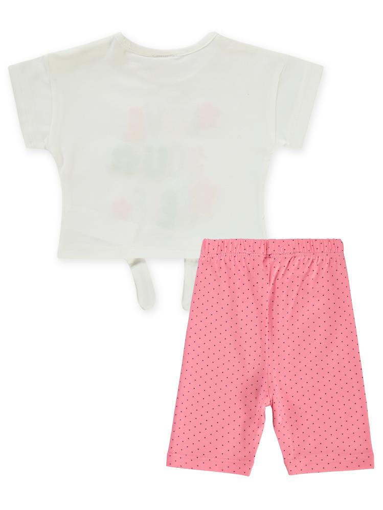Civil Baby Çiçek Nakışlı 6-18 Ay Takım - Ekru
