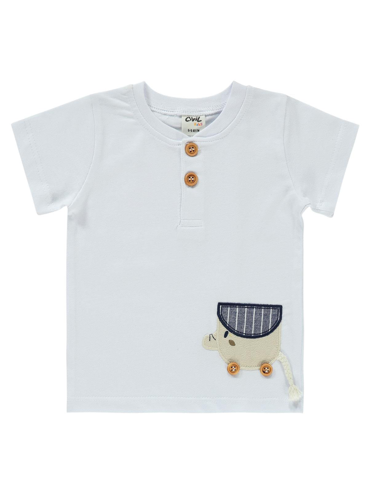 Civil Baby Çizgili 6-18 Ay Takım - Ekru