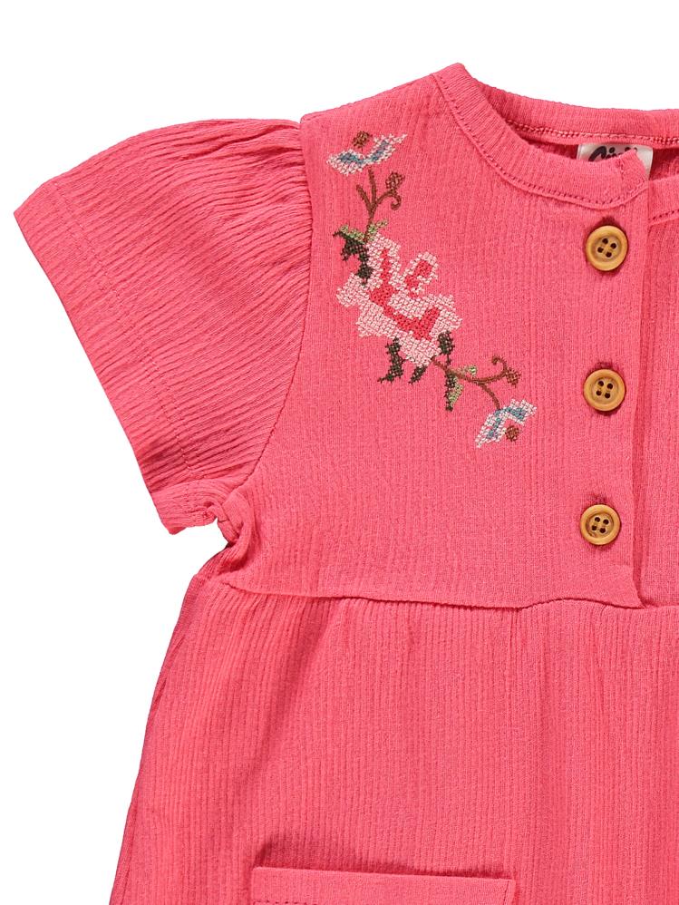 Civil Baby Nakışlı 6-18 Ay Elbise - Kırmızı