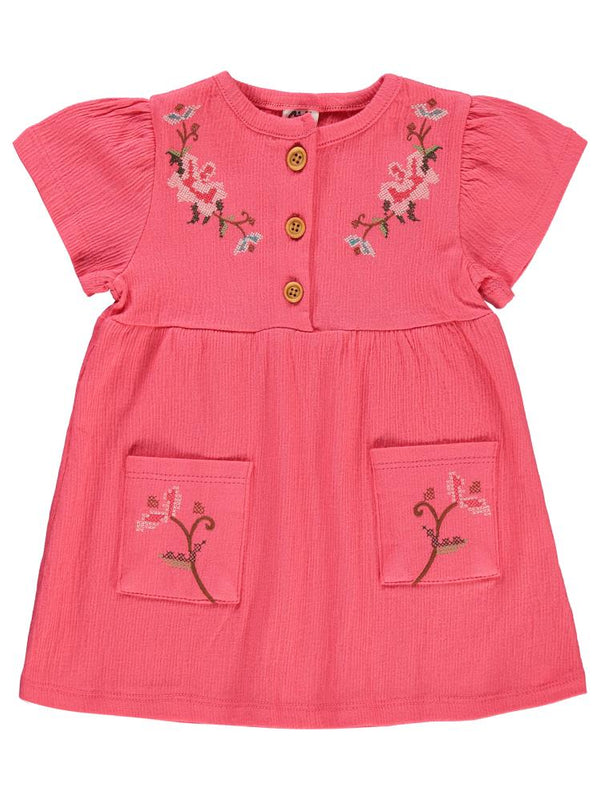 Civil Baby Nakışlı 6-18 Ay Elbise - Kırmızı