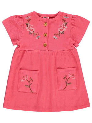 Civil Baby Nakışlı 6-18 Ay Elbise - Kırmızı