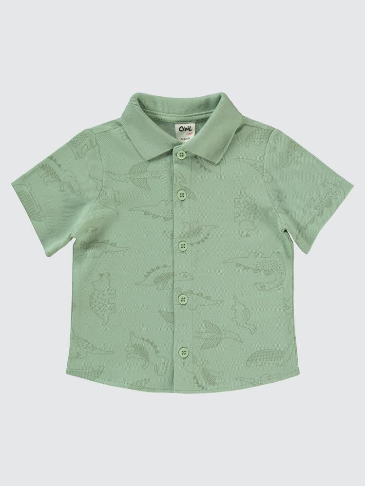 Civil Baby Dinozor Baskılı 6-18 Ay Takım - Yeşil