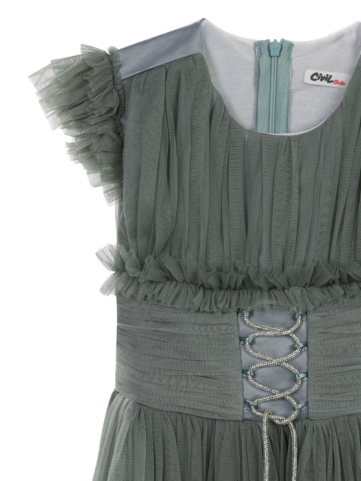 Civil Girls Bağcıklı 6-14 Yaş Abiye - Yeşil