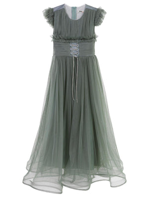 Civil Girls Bağcıklı 6-14 Yaş Abiye - Yeşil