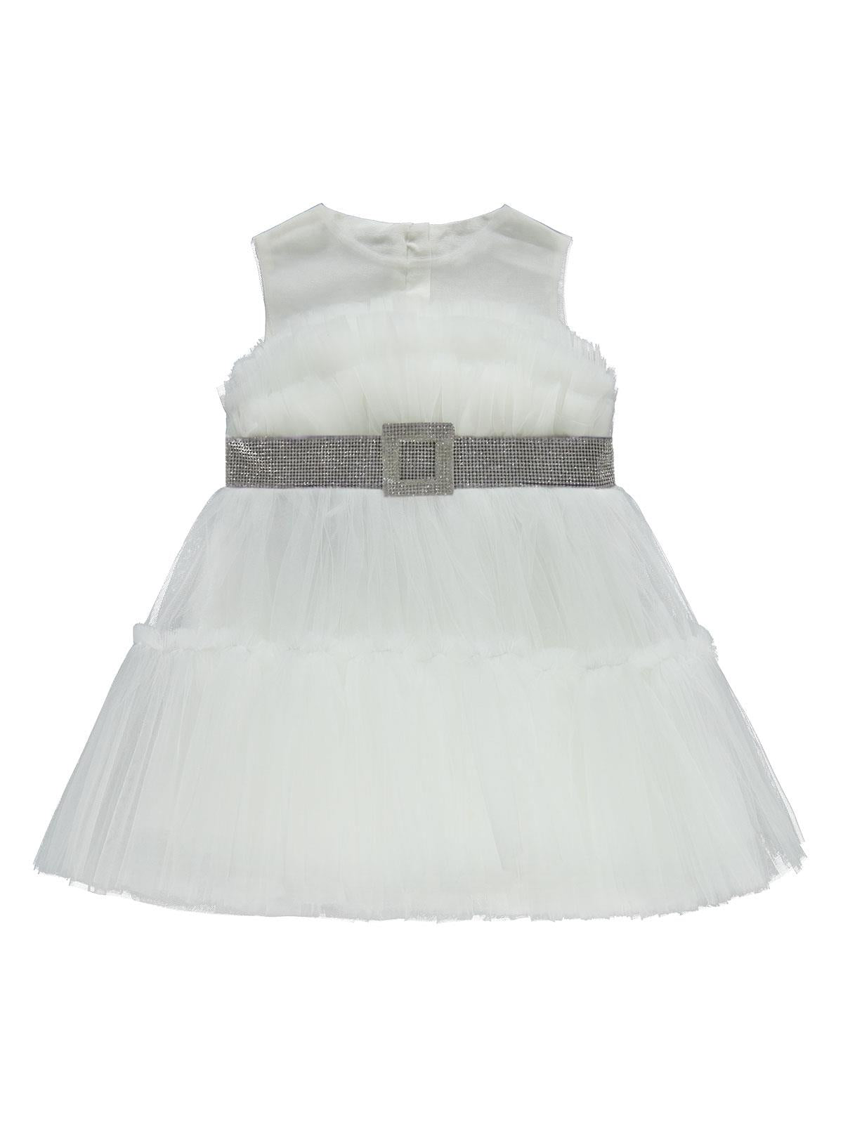 Civil Girls Gümüş Tokalı 2-5 Yaş Abiye - Ekru