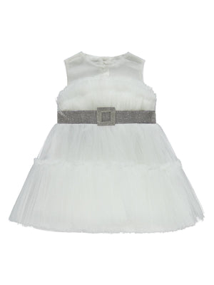 Civil Girls Gümüş Tokalı 2-5 Yaş Abiye - Ekru