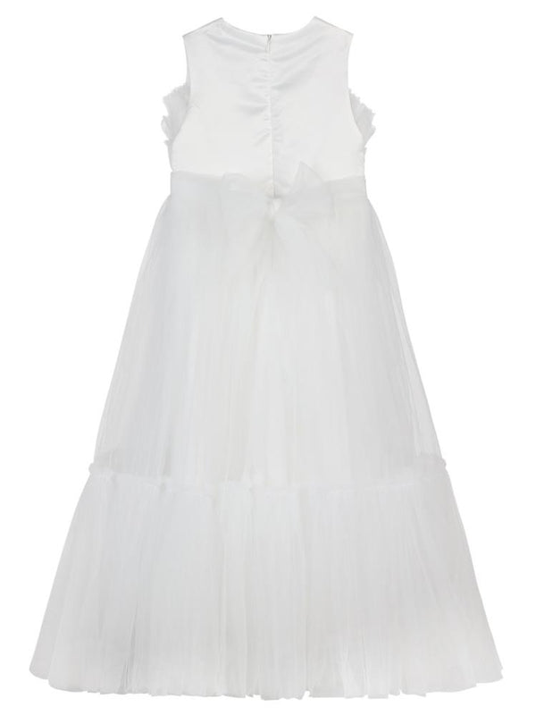 Civil Girls Gümüş Tokalı 6-9 Yaş Abiye - Ekru