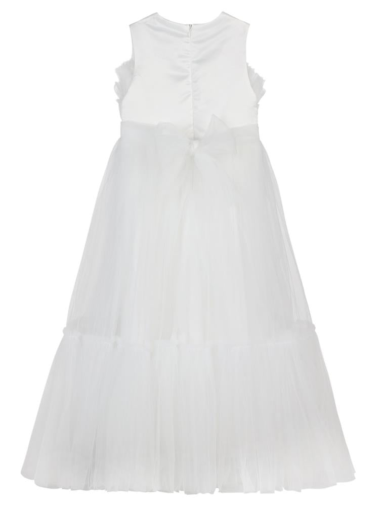 Civil Girls Gümüş Tokalı 6-9 Yaş Abiye - Ekru