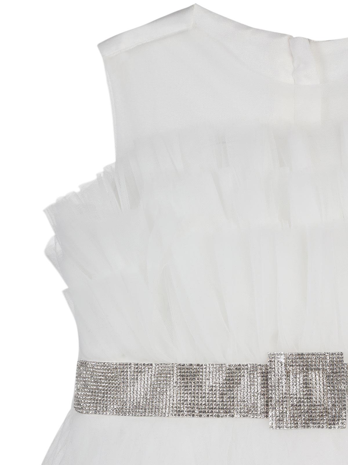 Civil Girls Gümüş Tokalı 6-9 Yaş Abiye - Ekru