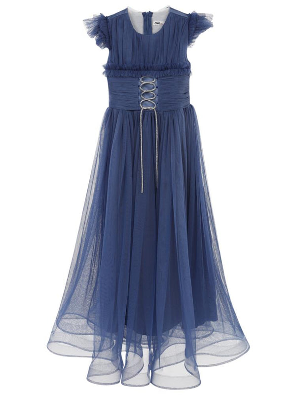 Civil Girls Bağcıklı 6-14 Yaş Abiye - Mavi