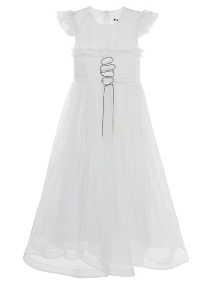 Civil Girls Bağcıklı 6-14 Yaş Abiye - Beyaz