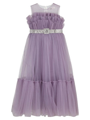 Civil Girls Gümüş Tokalı 6-9 Yaş Abiye - Lila