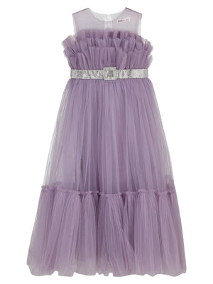 Civil Girls Gümüş Tokalı 6-9 Yaş Abiye - Lila