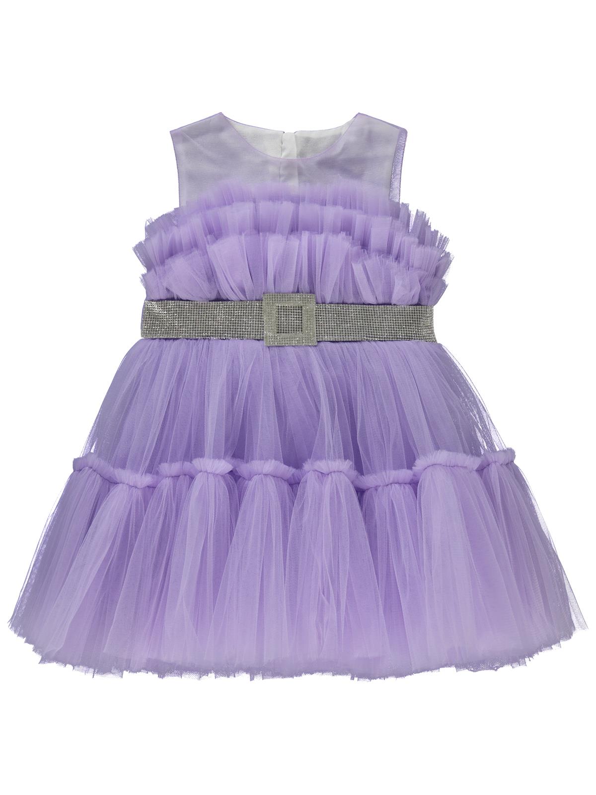 Civil Girls Gümüş Tokalı 2-5 Yaş Abiye - Lila