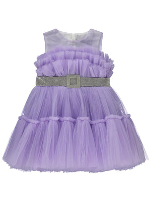 Civil Girls Gümüş Tokalı 2-5 Yaş Abiye - Lila