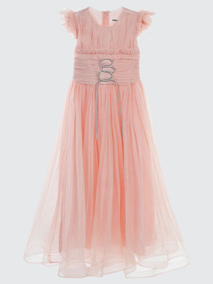 Civil Girls Bağcıklı 6-14 Yaş Abiye - Pudra