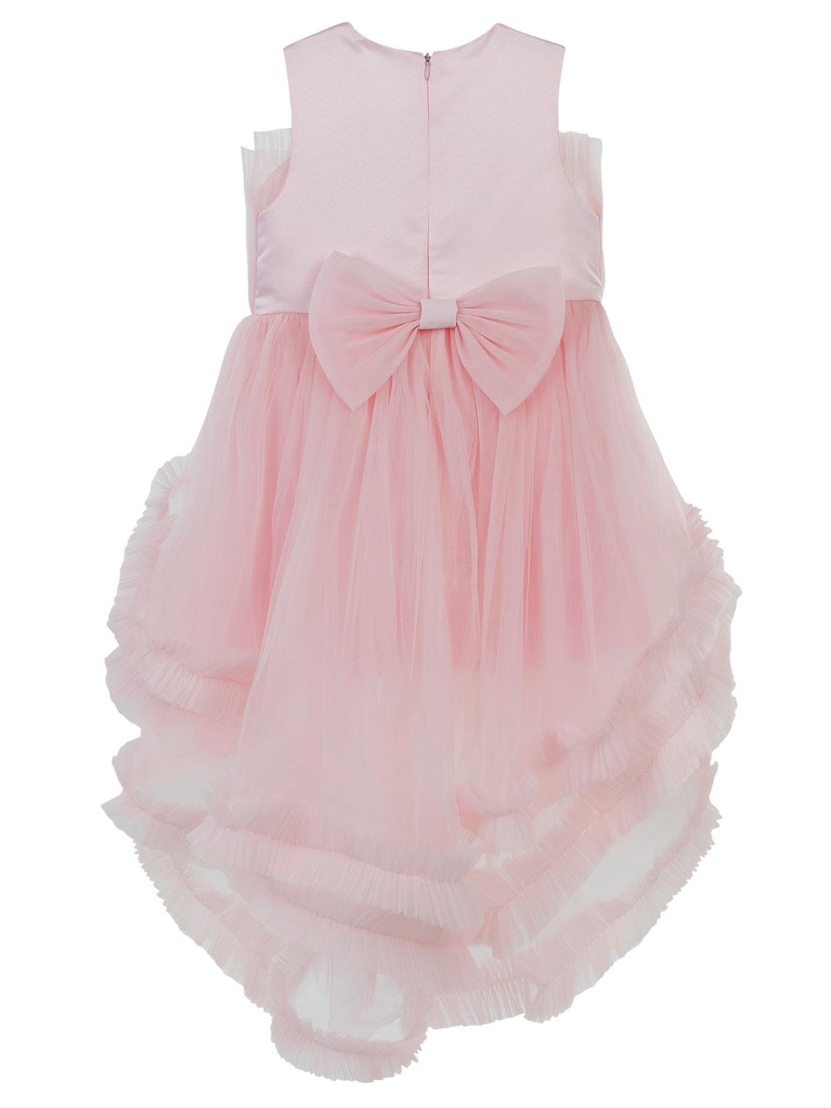 Civil Girls Kuyruklu Çiçekli 6-9 Yaş Abiye - Pembe