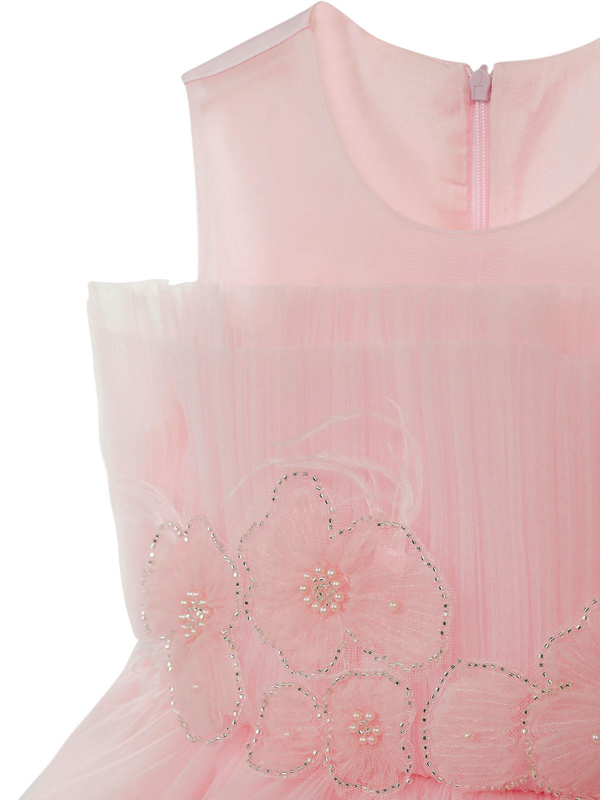 Civil Girls Kuyruklu Çiçekli 6-9 Yaş Abiye - Pembe