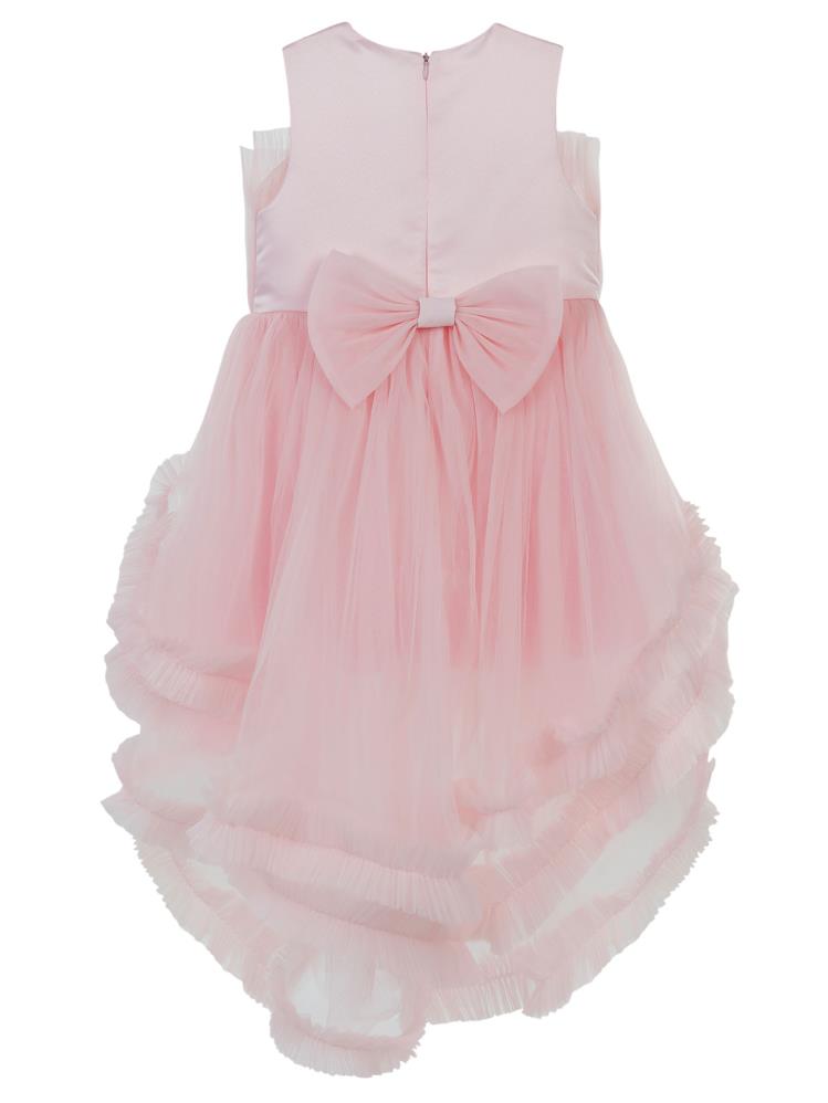 Civil Girls Kuyruklu Çiçekli 6-9 Yaş Abiye - Pembe