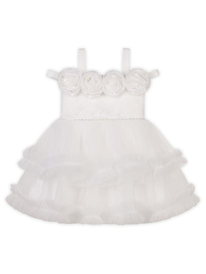 Civil Girls Güllü  2-5 Yaş Abiye - Beyaz