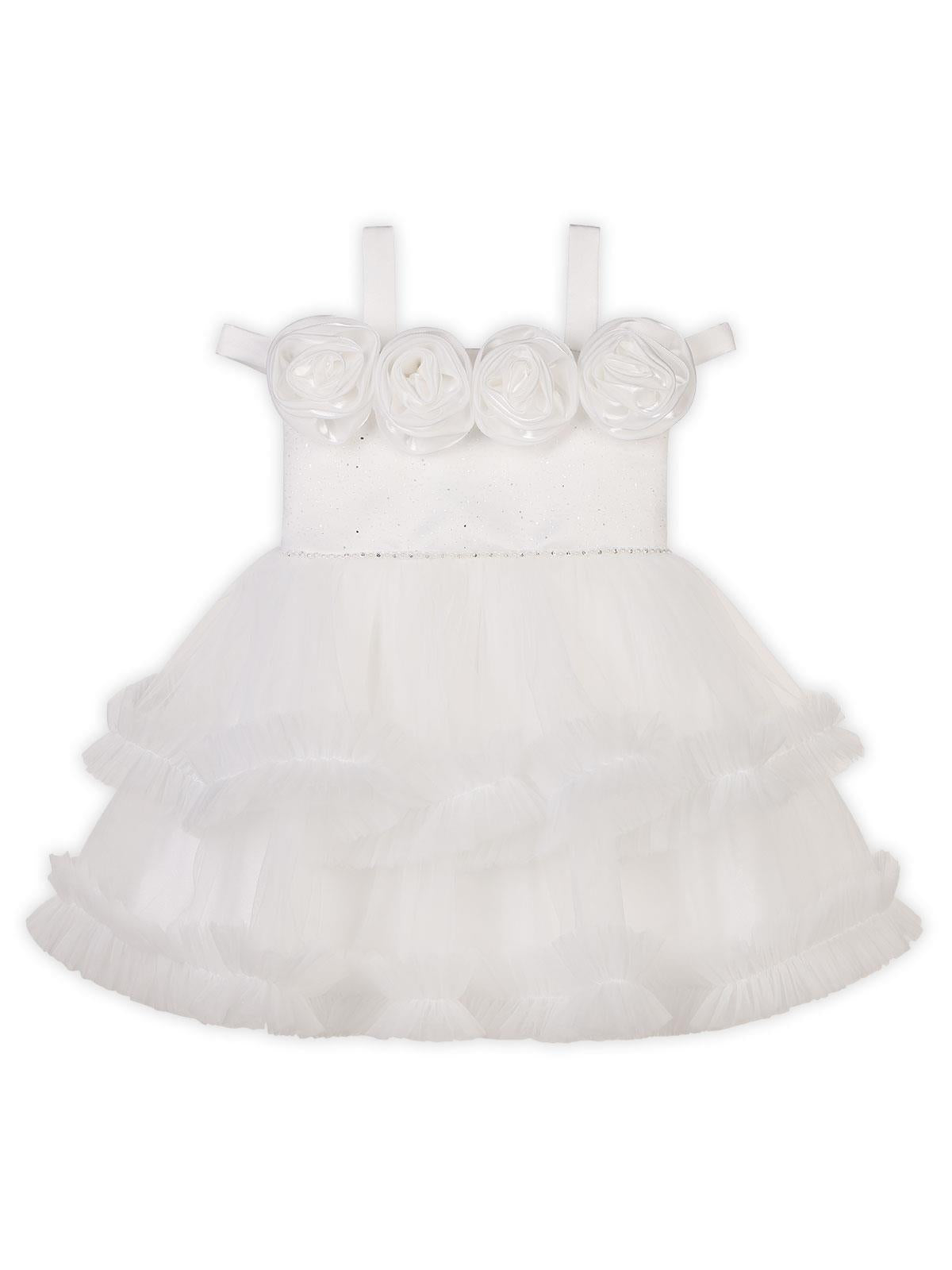 Civil Girls Güllü  2-5 Yaş Abiye - Beyaz