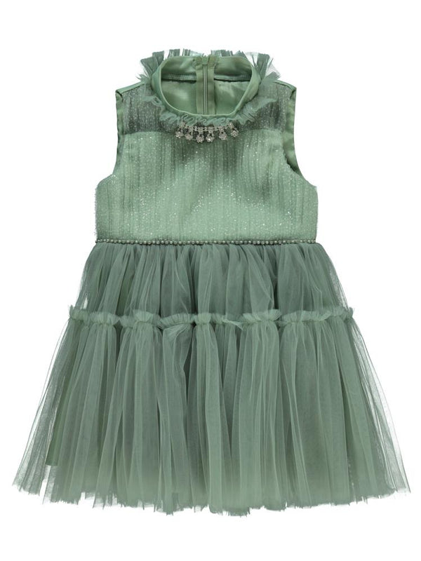 Civil Girls Piliseli 2-5 Yaş Abiye - Yeşil