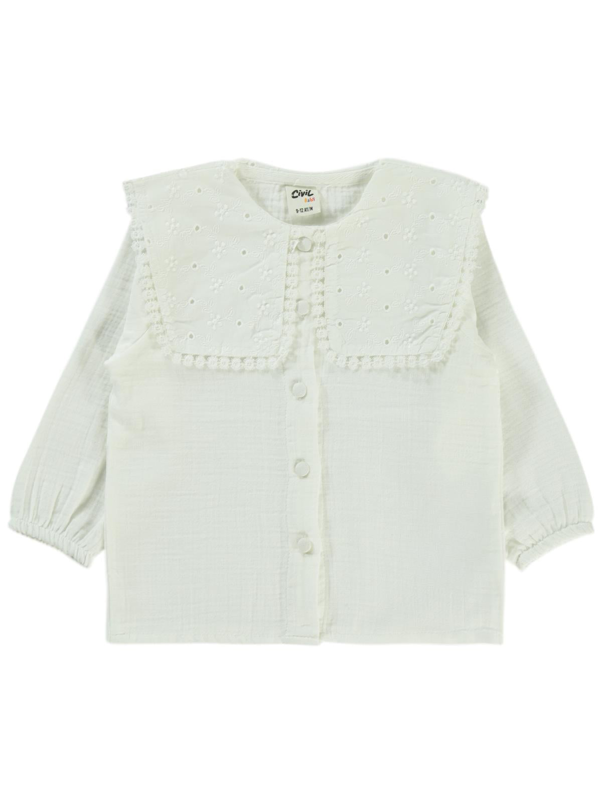 Civil Baby Dantel Yaka 6-18 Ay Gömlek - Ekru