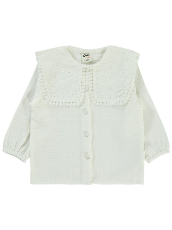 Civil Baby Dantel Yaka 6-18 Ay Gömlek - Ekru