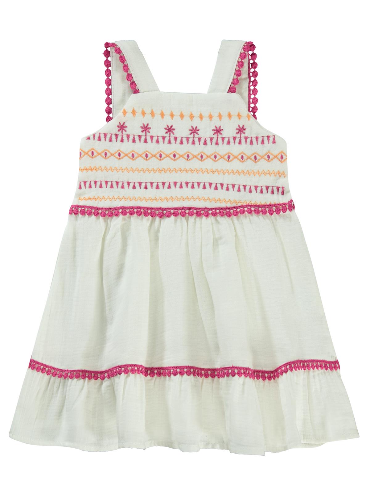 Civil Baby Nakışlı 6-18 Ay Elbise - Ekru