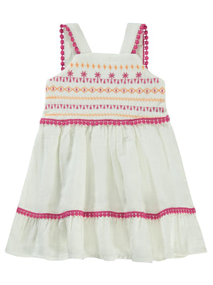 Civil Baby Nakışlı 6-18 Ay Elbise - Ekru