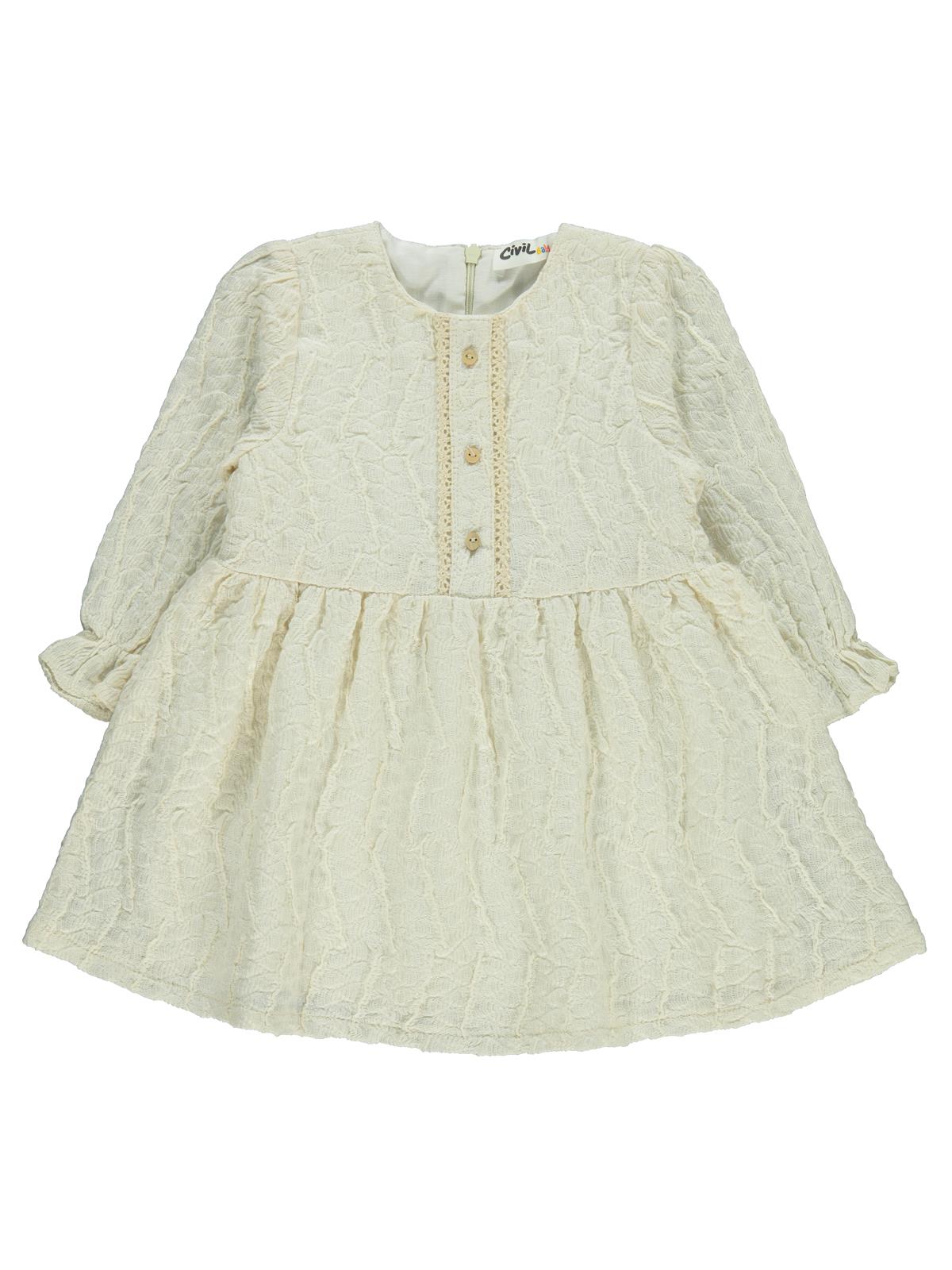 Civil Baby Dantel 6-18 Ay Elbise - Ekru