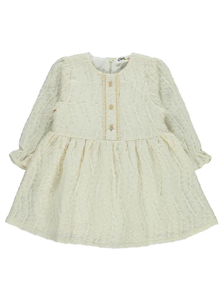Civil Baby Dantel 6-18 Ay Elbise - Ekru