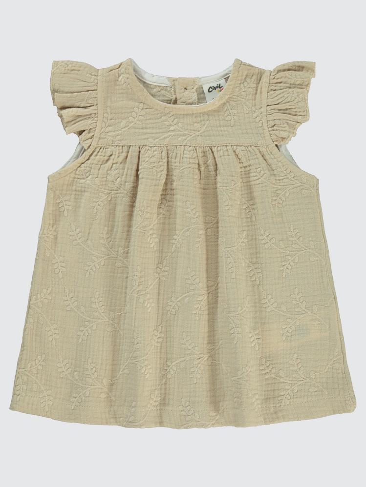 Civil Baby Müslin 6-18 Ay Elbise - Kahverengi