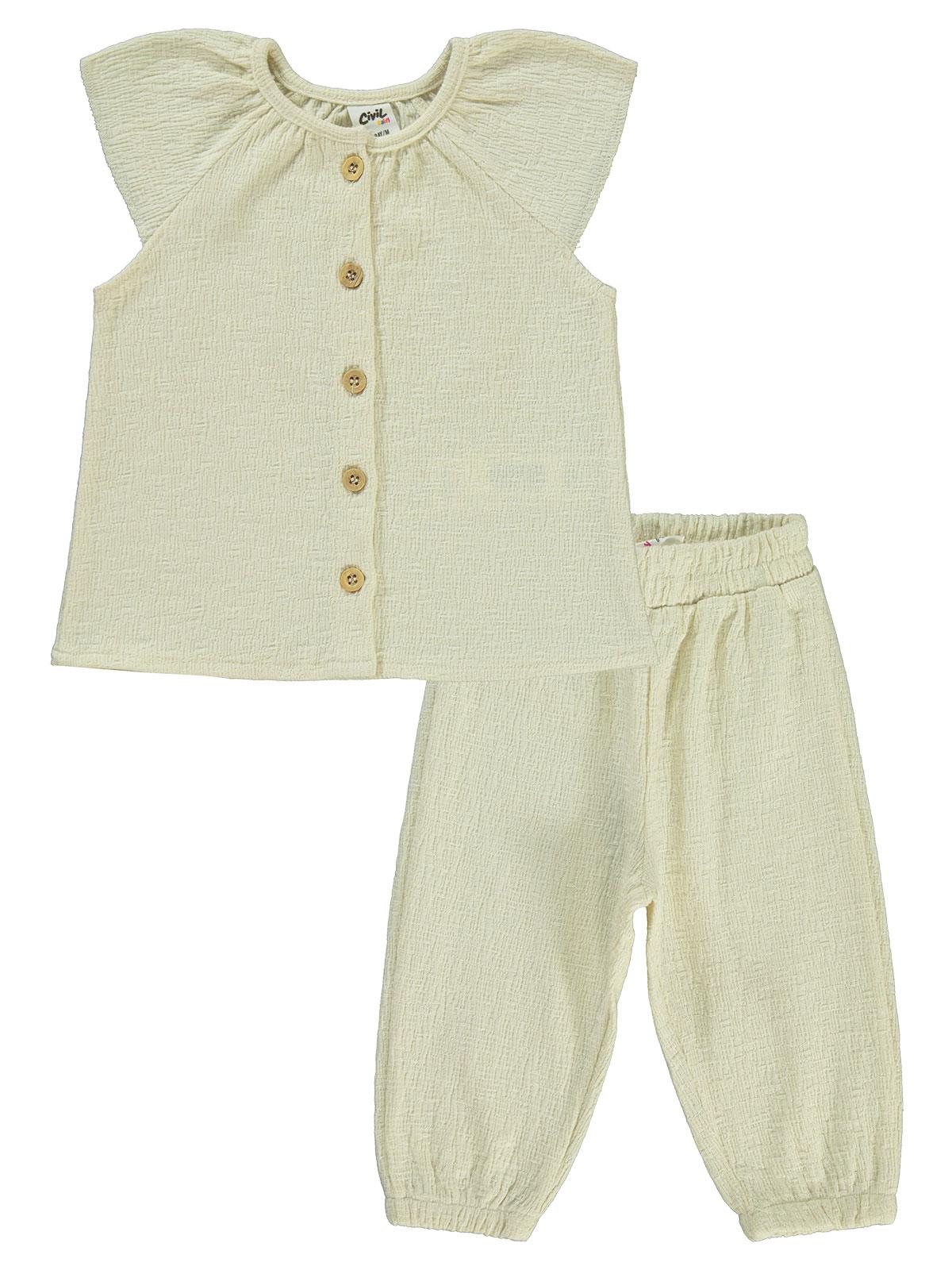 Civil Baby Sıfır Kol 6-18 Ay Takım - Ekru
