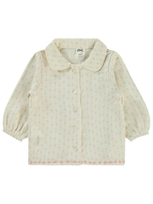 Civil Baby Çıtır Desen Empirme 6-18 Ay Gömlek - Ekru