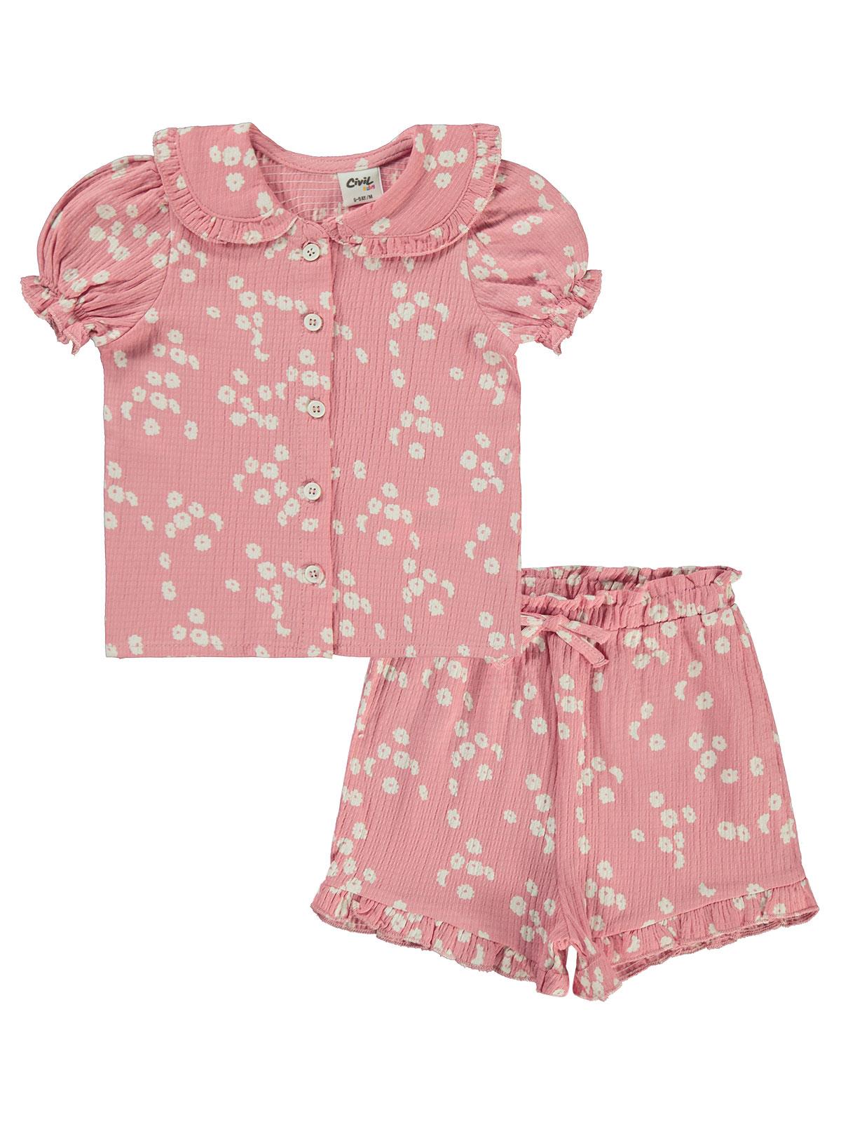 Civil Baby Çiçek Desenli 6-18 Ay Takım - Pembe