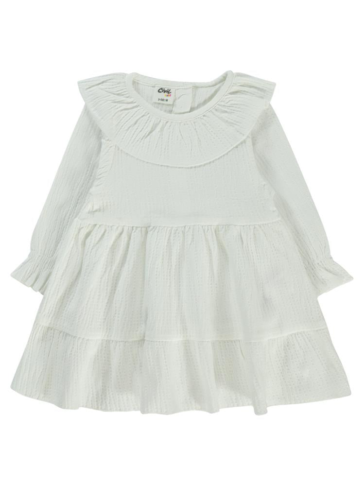 Civil Baby Bilek Lastikli 6-18 Ay Elbise - Ekru