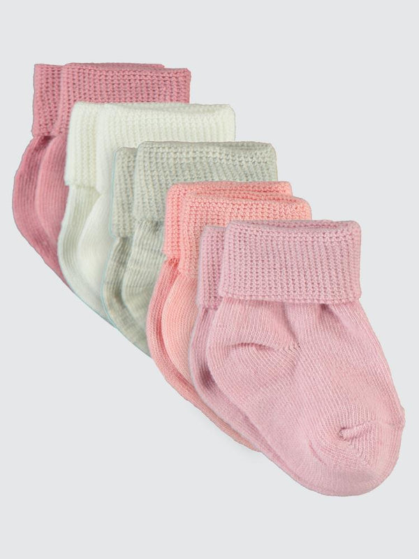 Civil Baby Basic 5'li Kutulu 6-12 Ay Bebek Kız Çorap Set