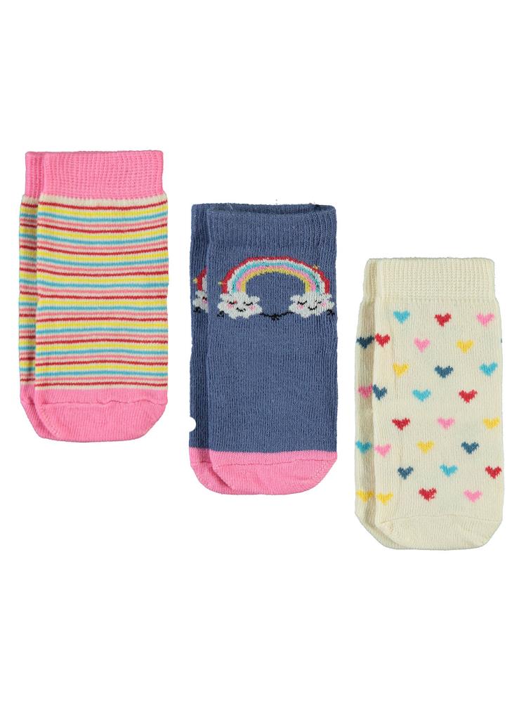 Civil Baby Çizgili 3'lü 6-18 Ay Bebek Kız Çorap Set