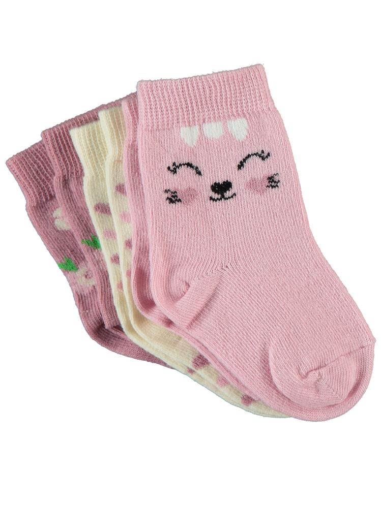 Civil Baby Kız Bebek 3'lü Çorap Set 6-18 Ay