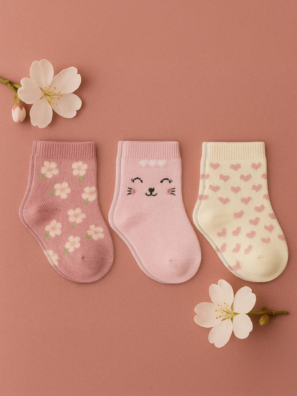 Civil Baby Kız Bebek 3'lü Çorap Set 6-18 Ay