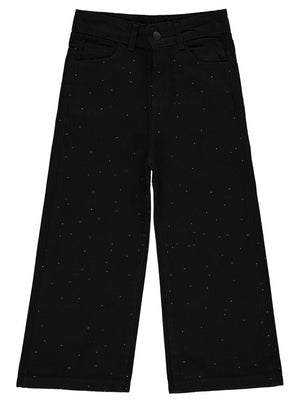 Civil Girls Taş Baskılı 10-13 Yaş Pantolon - Siyah